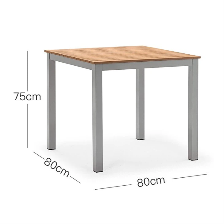 Square Plastic Wood Dining Coffee Table