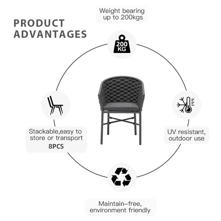 Outdoor Rope And Aluminum Relaxing Chair
